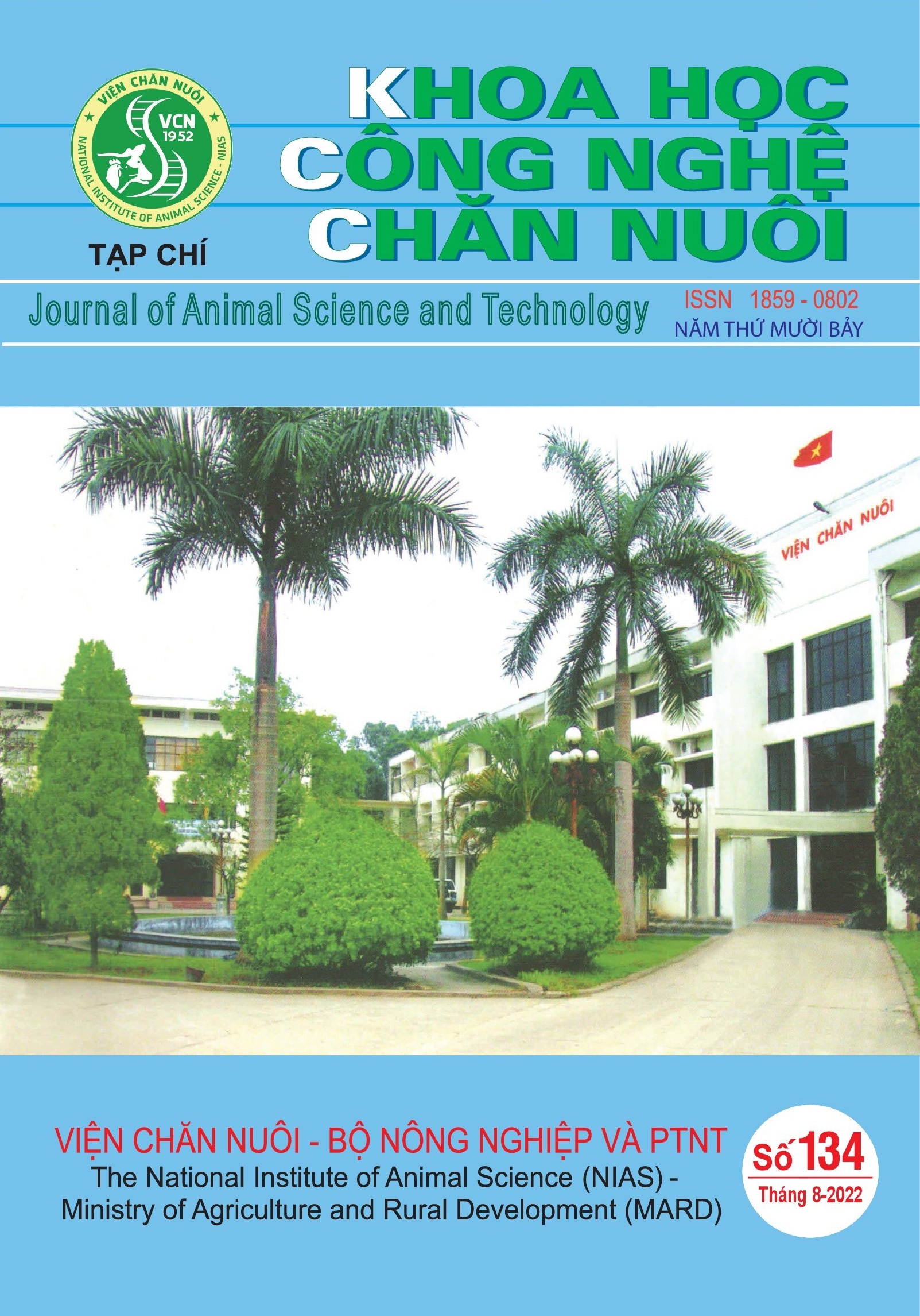 Tạp chí Khoa học Công nghệ Chăn nuôi số 134 (Tháng 8/2022)